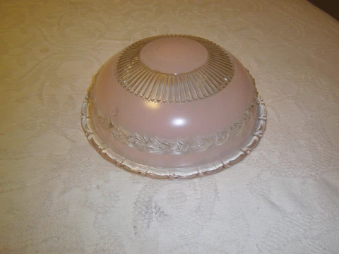 Antique light fixture glass shade Pink 3 hole mounted type Cover
