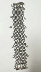 Sterling Silver & Pearl Bracelet by Allison Stern ~ Vintage~ 1999 Chainmail EUC - Picture 1 of 4