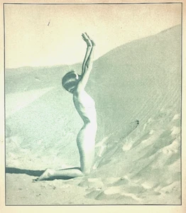 EDWIN BOWER HSSER FOTO 20er VINTAGE ANRUFUNG FKK FRAU AKT FIGUR LITHO - Bild 1 von 1