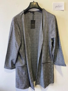 LAURA SCOTT Edge to Edge Jacket in Check Grey UK 22 Plus (ph360) - Picture 1 of 4