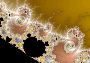 Conjunto Mandelbrot Imagen Estructura Fractal Negro Cobre Plata Oro Póster Impresión Artística - Imagen 1 de 1