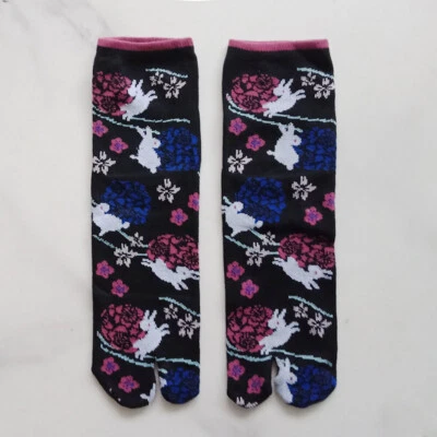 1 par de calcetines Tabi para mujer divididos dos dedos florales estilo japonés color aleatorio baratos Foto 1 de 4