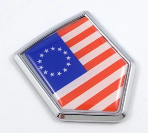 USA Betsy Ross American flag Car Auto chrome Emblem Decal badge 3D Sticker - Foto 1 di 2