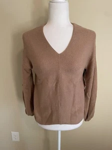 1 State Women's V-Neck Pullover Knit Sweater in Wild Oak Size XXS - Picture 1 of 8
