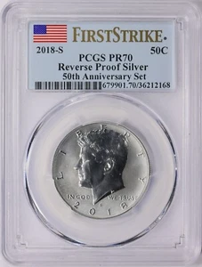 2018-S Silver Reverse Proof Kennedy Half  PCGS PR70 First Strike 168 - Picture 1 of 2