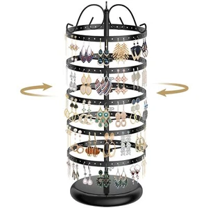 5 Tier Black Earring Holder Organizer Tree Women Display Storage for Stud and... - Picture 1 of 6
