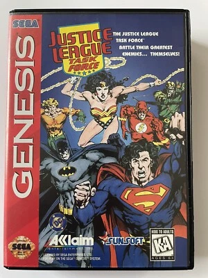 Justice League Task Force (Sega Genesis, 1995) With Registration Card, No Manual - Image 1 of 4