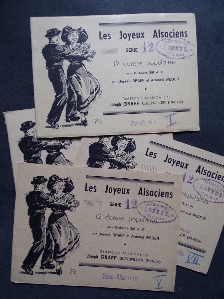 album partition LES JOYEUX ALSACIENS série 12 12 danses populaires Graff  Weber - Photo 1/1