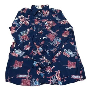 Rocking K Ranchwear By Kennington Wyatt Earp Pearl Snap All Over Print Shirt L - Picture 1 of 6