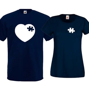 Herz PUZZLE Love Me Valentinstag Geschenk Freundin Freund Valentinstag Tshirt - Bild 1 von 5