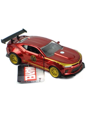 Jada Toys Die-Cast Metal 2016 Chevy Camaro Iron Man Model Car Marvel 1/32 Scale - Image 1 of 2