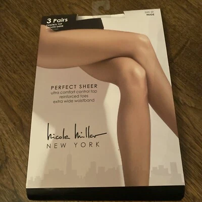 Nicole Miller NWOT Perfect Sheer Shaper Pantyhose Control Top Nude EF - 036 - Image 1 of 4