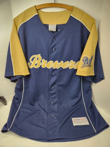Milwaukee Brewers MLB Baseball Jersey #28 Prince Fielder Embroidered Mens Large Cover