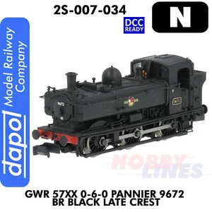 Pannier 9672 BR Black Late Crest NLA 1:148 N gauge locomotive Dapol 2S-007-034 - Picture 1 of 7