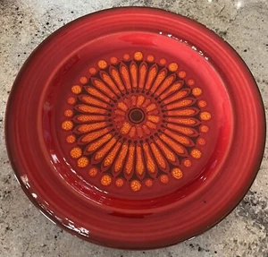 10.625” Vintage Metlox Poppy Trail Medallion Red Dinner Plate - Picture 1 of 6