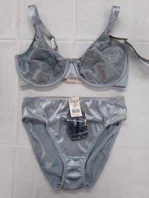 VANITY FAIR 12DD Azul 'BLOOM' Sujetador Copa Suave Conjunto Completo Calzoncillo Panty Lencería... Foto 1 de 4