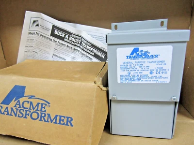 🔥 NEW ACME .150 KVA BOOST & BUCK TRANSFORMER 1Ø 120/240 VAC 12/24V T-1-81049 - Image 1 of 4