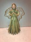 Angel Natural Grass Tree Topper Christmas Decor Molded Face Phillipines 10 1/2”