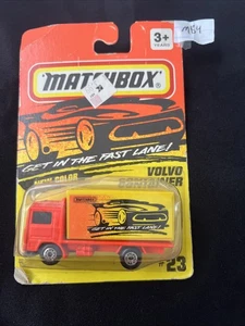 New 1996 Matchbox #23 Volvo Container Truck Orange Moving Parts Toy See Descri - Picture 1 of 4
