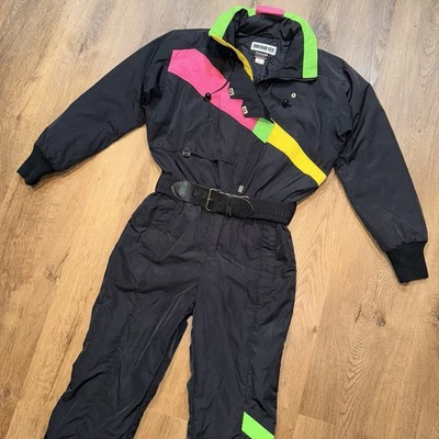 Obermeyer Ski Suit Womens One Piece Snowsuit Snow Bib Vintage 70s 80s Retro 10 - Image 1 of 4