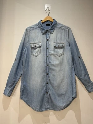 Next Light Blue Denim Shirt Dress / Tunic Long Length Perfect For All Season - Image 1 of 4