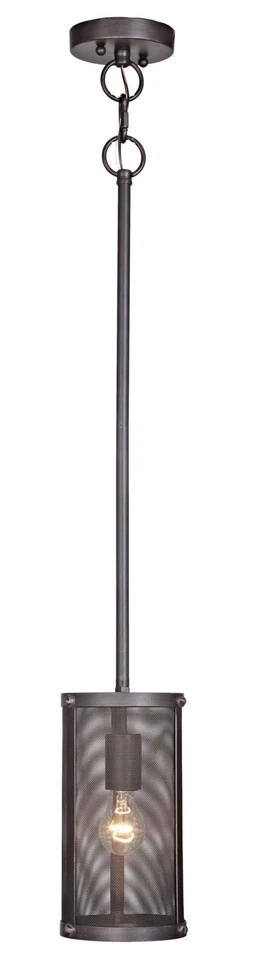 Mini colgante de interior de 1 luz de herrero negro hecho a mano 37191 - 6 pulgadas de ancho Foto 1 de 1