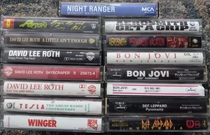 15 hair metal rock 80s CASSETTES vg+ DEF LEPPARD bon jovi TESLA winger AEROSMITH - Picture 1 of 2