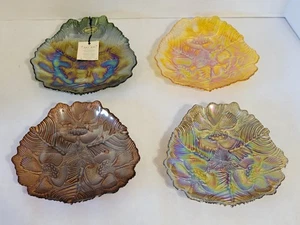 Akcam Türkische Glas Irredescent Floral Teller - 4er Set Neu mit Etikett - Bild 1 von 14