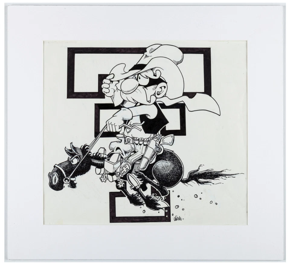 Vintage Dirk West Original Art Texas Tech Mascot Raider Red Illustration c. 1987 - Image 1 of 1