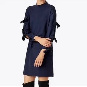 Vestido Tory Burch Emilia manga atada con lazo - Azul marino XL - Imagen 1 de 9