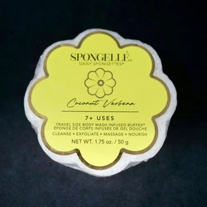 NUOVO Spongelle Daisy Collection Coconut Verbena Body Wash tampone infuso 1,75 oz - Foto 1 di 2