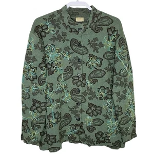 Sigrid Olsen Sport Cardigan Sweater Womens Embroidered Artsy Boho Grandma Vtg - Picture 1 of 12