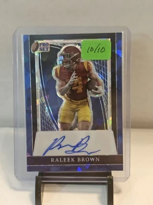 2024 Leaf Pro Set Metal RALEEK BROWN Auto #10/10 CRYSTAL BLUE Arizona St RB - Image 1 of 2