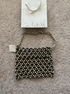 $ 50 J.Crew Crewcuts Metallic Perlen Mädchen Handtasche Tasche Gold Schwarz Multi Neu mit Etikett - Bild 1 von 7
