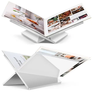 Acrylic Book Stand Large White Acrylic Book Holder, 12.5" x 9.5" x 5.7", Open... - Picture 1 of 9