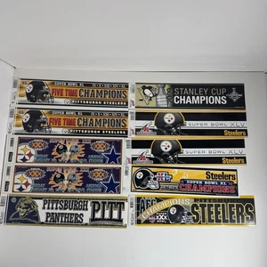 Pittsburgh Steelers Penguins Coach Panthers Vintage Bumper Stickers Lot Of 10 - Picture 1 of 5