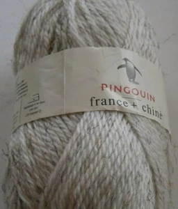 LOT OF 6 BALLS PINGOUIN FRANCE CHINE "TWEED- OFF WHITE "-DOUBLE KNITTING - Picture 1 of 4