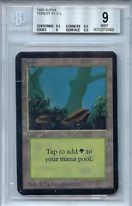 MTG Alpha Forest BGS 9.0 (9) Mint Card V1 CL WOTC 0488 - Picture 1 of 2