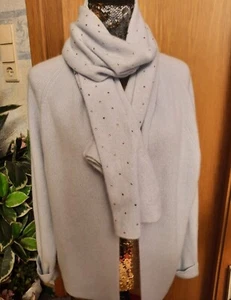 ESISTO.2-Tlg.Cashmere Set.Hell Blau.Cardigan/Strick Jacke+Schal.Gr.L - Bild 1 von 13