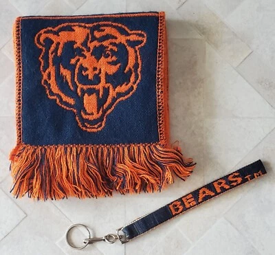 CHICAGO BEARS NFL Bufanda 2 Caras Naranja/Azul/Blanco y Llavero a Juego Foto 1 de 4