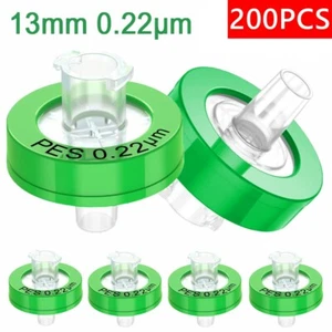 200x PES Membrane LAB Syringe Filter 13mm 0.22μm Hydrophic Non-sterile for Vials - Picture 1 of 13