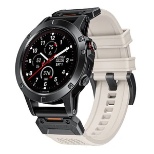 Sport Silicone Band for Garmin Fenix 7X/Fenix 5/Descent MK1/D2 Delta/D2 Charlie - Picture 1 of 24