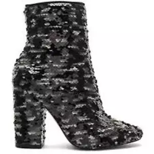 195 $ NEU Gr. 6,5 Kendall + Kylie schwarz/grau Haedyn Pailletten Stiefelette (Made in USA) - Bild 1 von 9