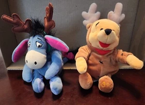 Weihnachten Winnie Pooh & Eeyore Rentier Disney Sitzsack Plüsch. 2 Stück. - Bild 1 von 10