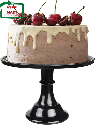 Soporte redondo para pasteles negro 11" soporte de exhibición de pasteles de melamina exhibición de cupcakes de postre. Foto 1 de 4