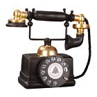 Resin Old Phone Figurine Vintage Telephone Metal Ornament  Office Desk Decor