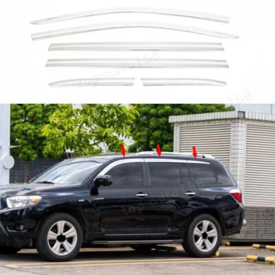 Visera de ventana cromada parasol protector de lluvia para Toyota Highlander 2007-2013 Foto 1 de 4