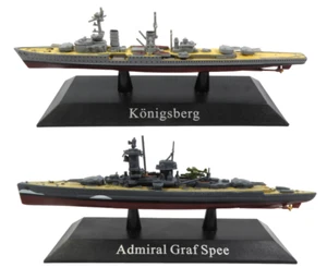 2er Set Kriegsschiffe 1:1250 GRAF SPEE + KONIGSBERG Militärboot Schlachtschiff WSL50 - Bild 1 von 2