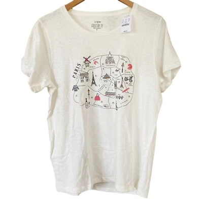 NUEVO CON ETIQUETAS J. CREW Original Coleccionista Mapa París Arrondissements París Monumentos L Raro Foto 1 de 3