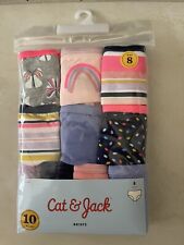 Cat & Jack Girls Briefs Underwear 100 Cotton 10 Pair Assorted Colors Size 8